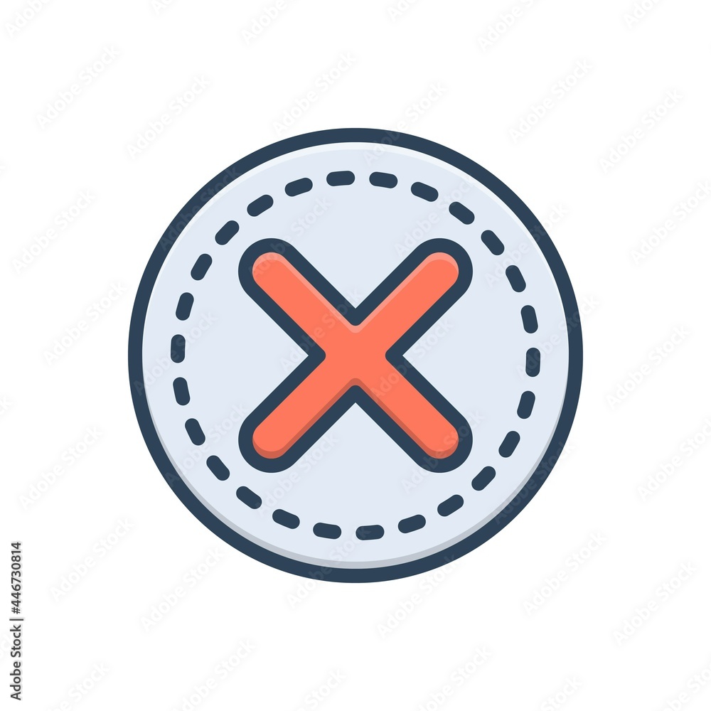 Fototapeta premium Color illustration icon for not