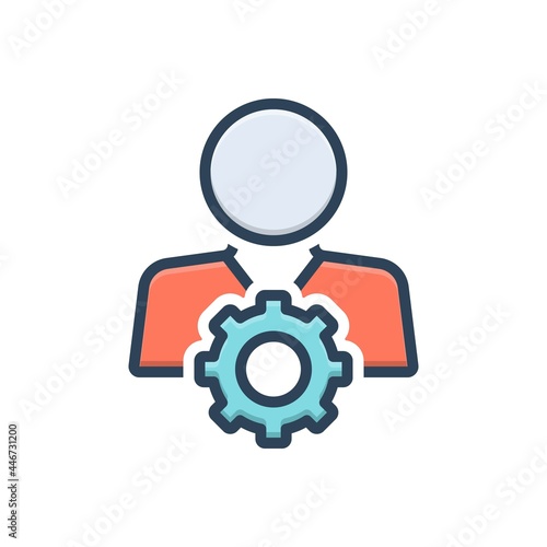 Color illustration icon for competent