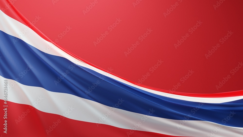 Fototapeta premium Abstract Thailand Flag 3D Render (3D Artwork)