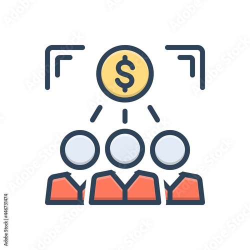 Color illustration icon for investors
