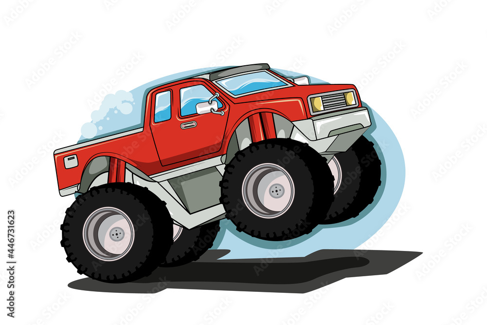 big truck jumping vector