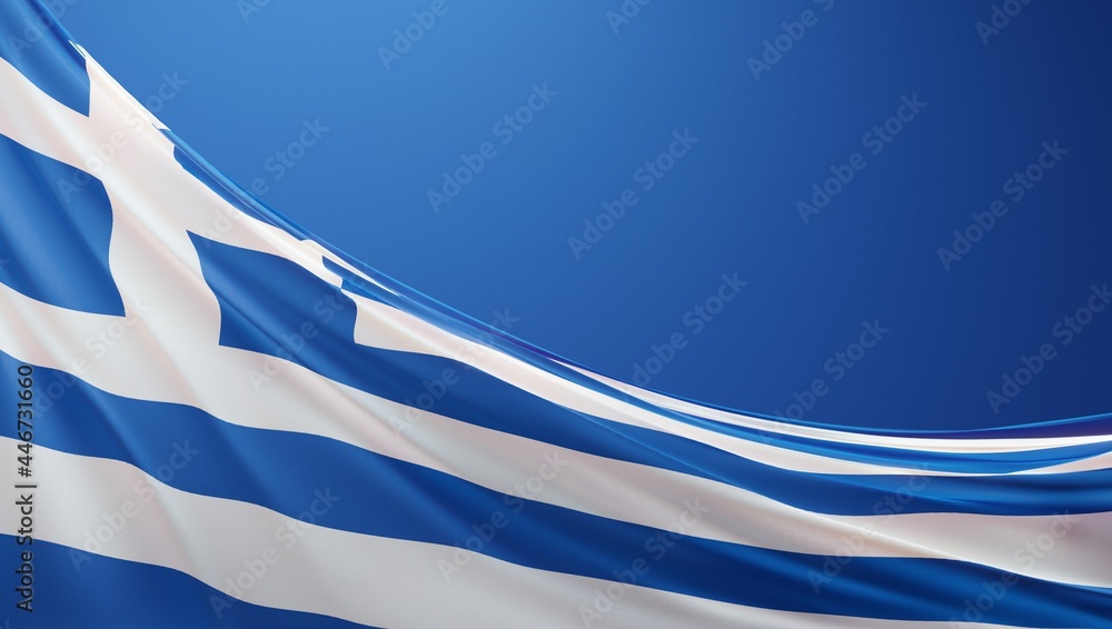 Obraz premium Abstract Greece Flag 3D Render (3D Artwork)