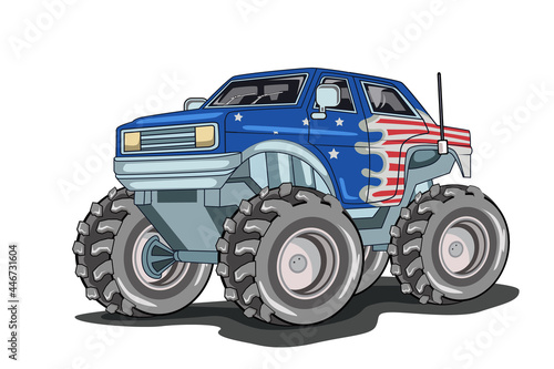 19. american monster truck vector