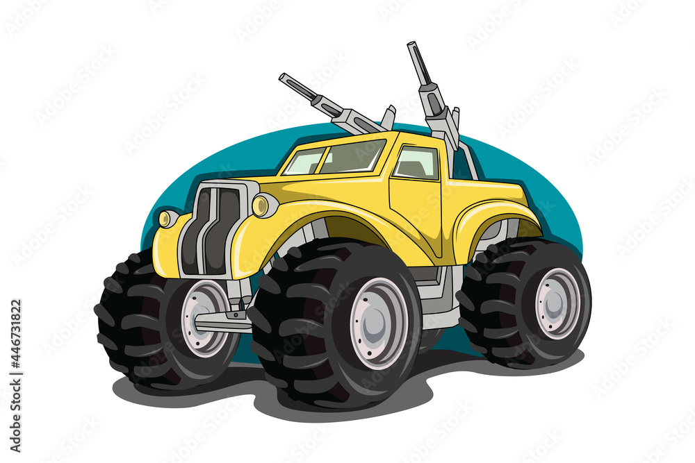 Obraz premium war monster truck vector