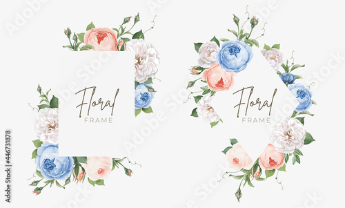 beautiful floral frame for wedding and decoration