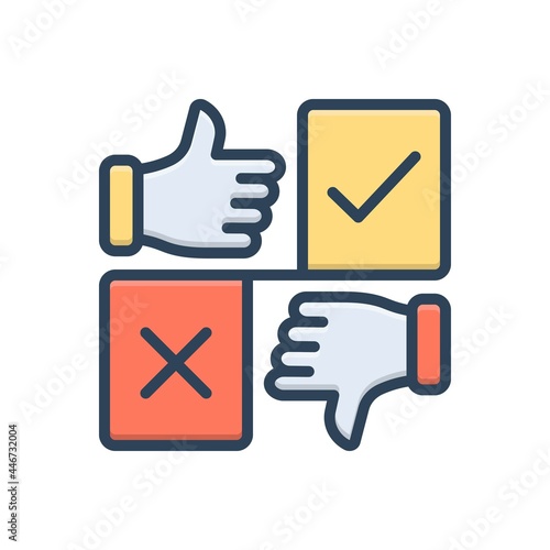 Color illustration icon for consequence