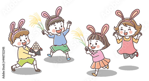 お月見　楽しむ子供9