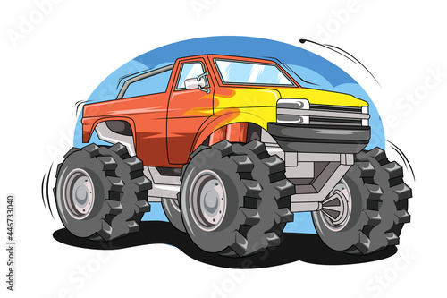 off road car illustration vector