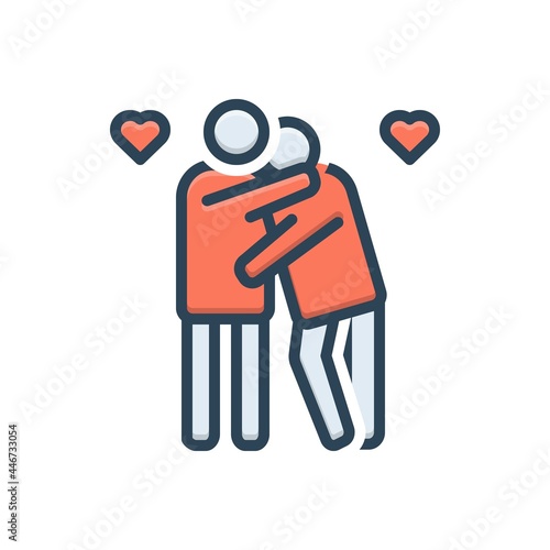 Color illustration icon for affair
