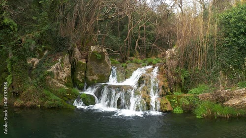 Aerial, Polylimnio Waterfalls, Peloponnes, Greece photo