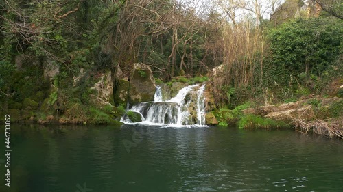 Aerial, Polylimnio Waterfalls, Peloponnes, Greece photo