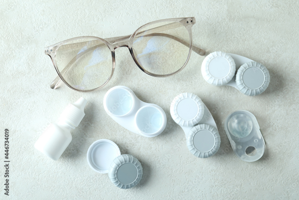 Concept of contact lenses for eyes, health care Concept of contact lenses for eyes, health care