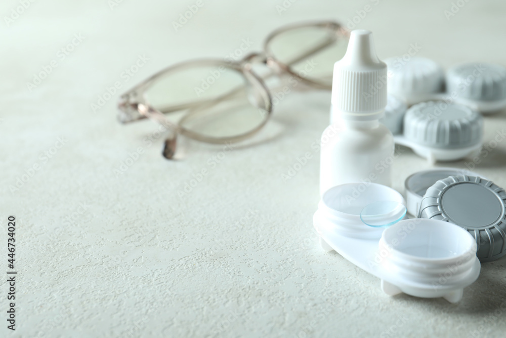 Concept of contact lenses for eyes, health care Concept of contact lenses for eyes, health care