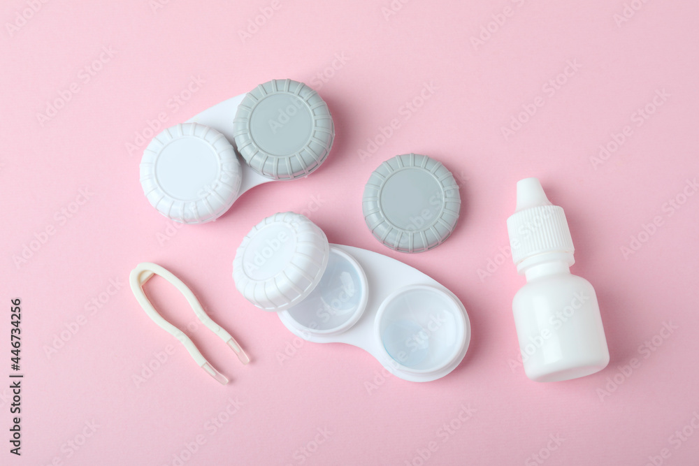 Concept of contact lenses for eyes, health care Concept of contact lenses for eyes, health care