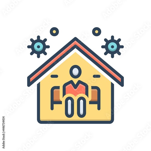 Color illustration icon for at stay