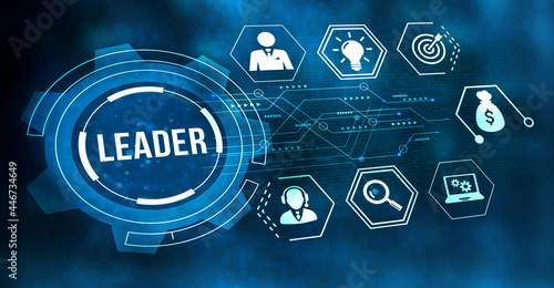 Internet, business, Technology and network concept.Successful team leader. Business leadership concepts. A successful team leader is a manager market leader
