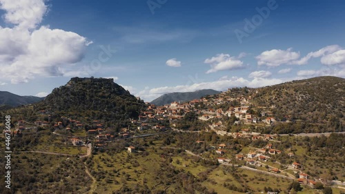 Aerial, Karitena Castle., Peloponnes, Greece photo