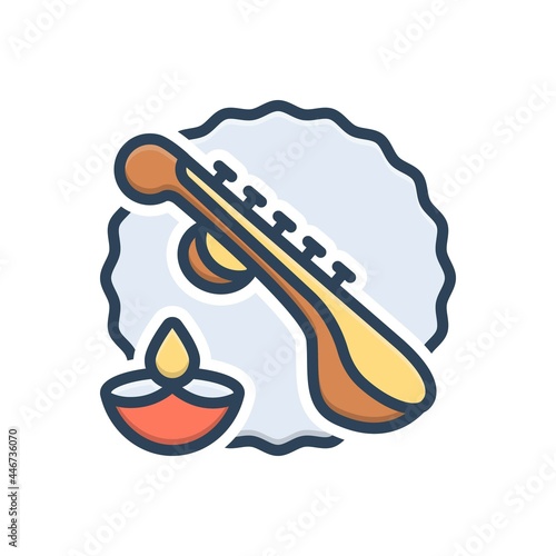 Color illustration icon for basant panchami