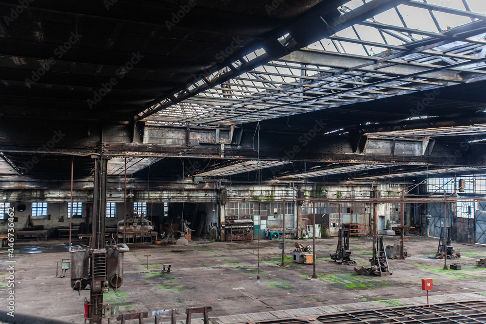 old abandoned industry hall