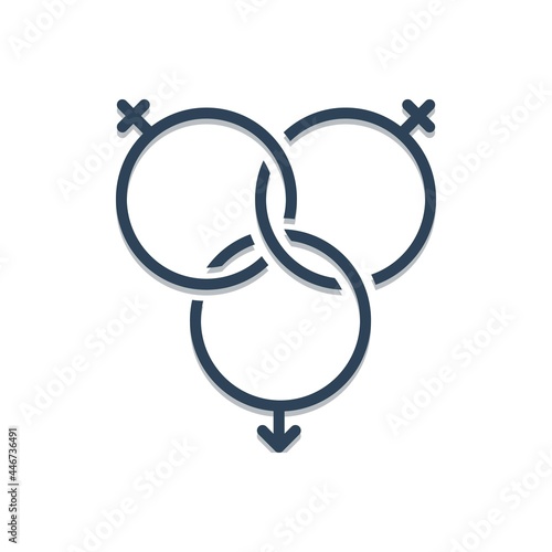Color illustration icon for orgy