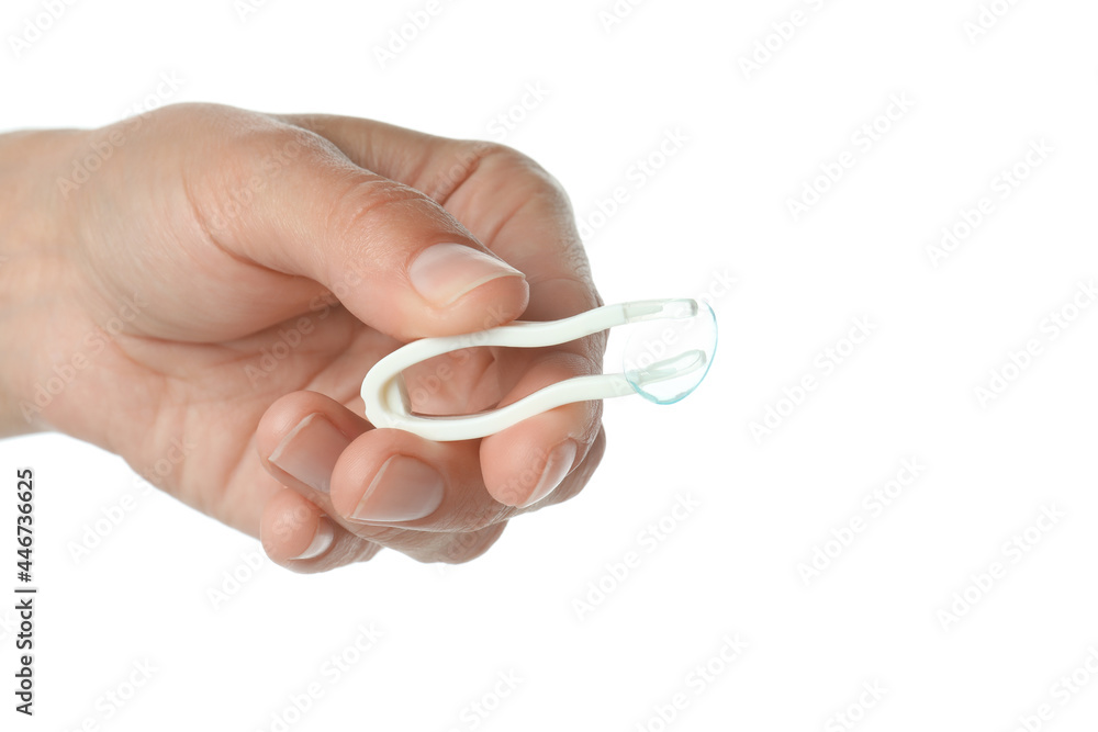 Concept of contact lenses isolated on white background Concept of contact lenses isolated on white background