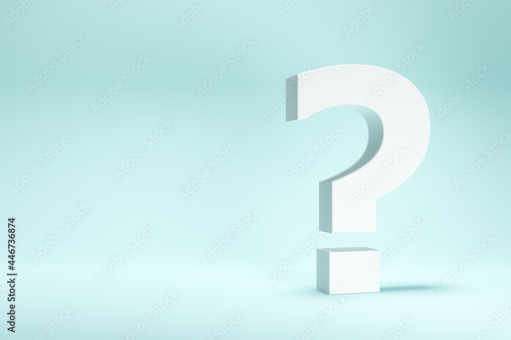 White question mark on a green background. Copy space. White question mark on a green background. Copy space.