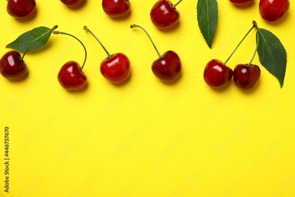 Concept of sweet berry with red cherry Concept of sweet berry with red cherry