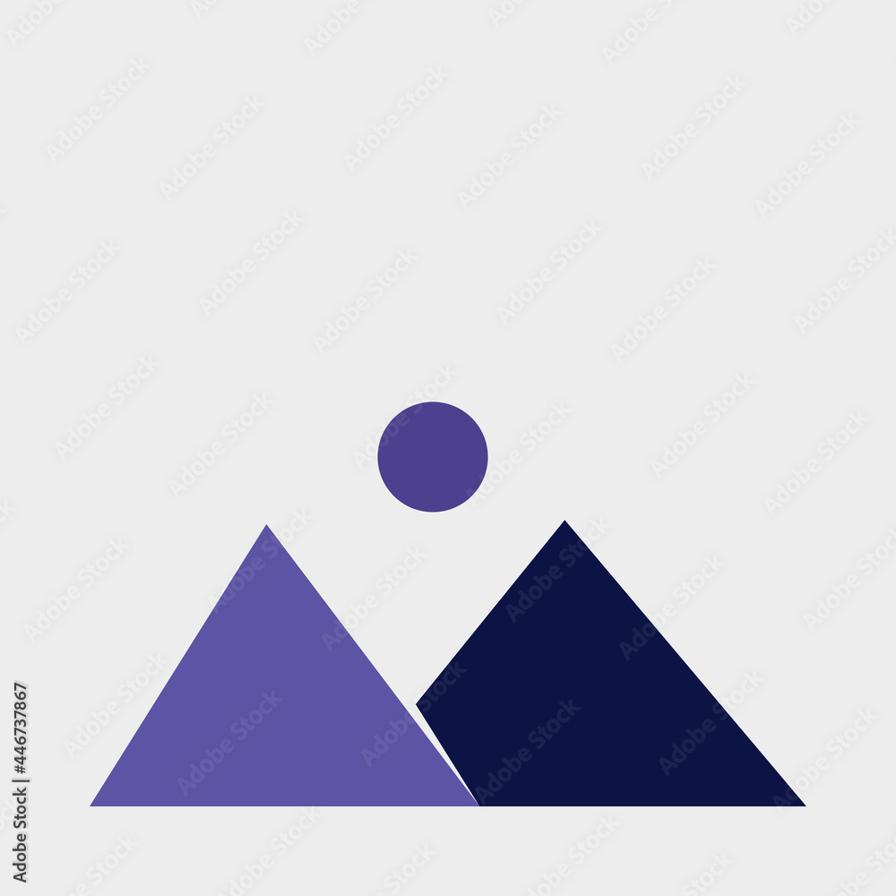 Geometric Mountains silhouette landscape art poster illustration Geometric Mountains silhouette landscape art poster illustration