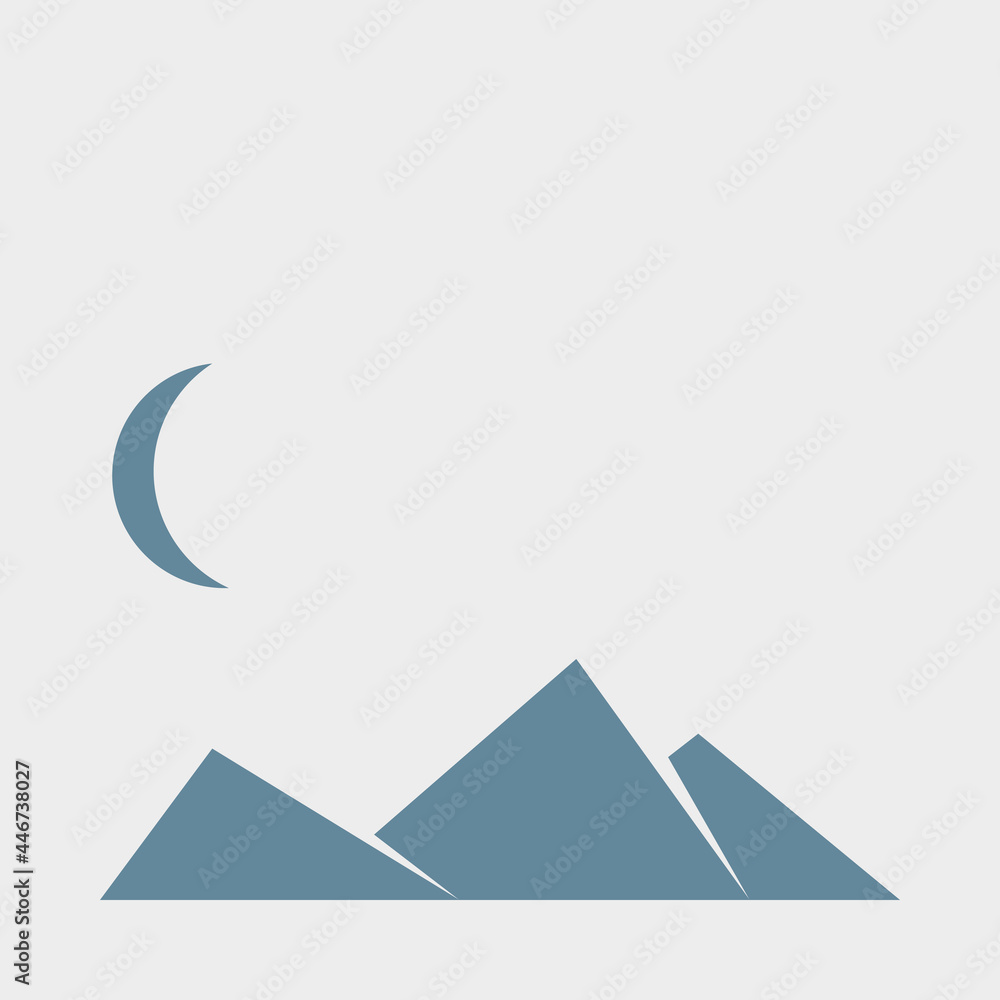 Geometric Mountains silhouette landscape art poster illustration Geometric Mountains silhouette landscape art poster illustration