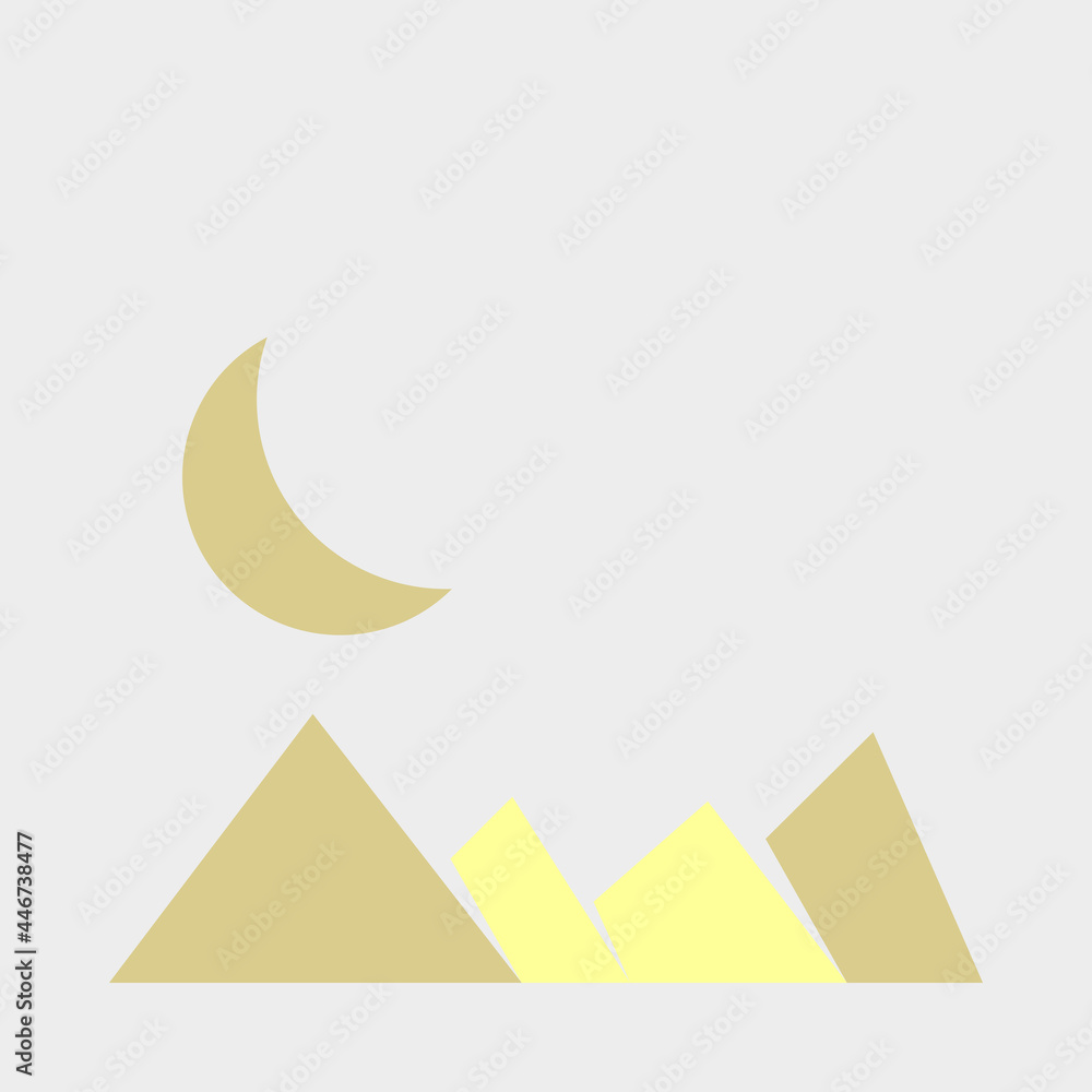 Geometric Mountains silhouette landscape art poster illustration Geometric Mountains silhouette landscape art poster illustration