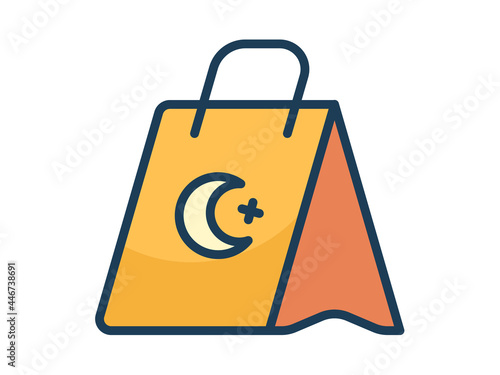 gift bag single isolated icon with filled line style