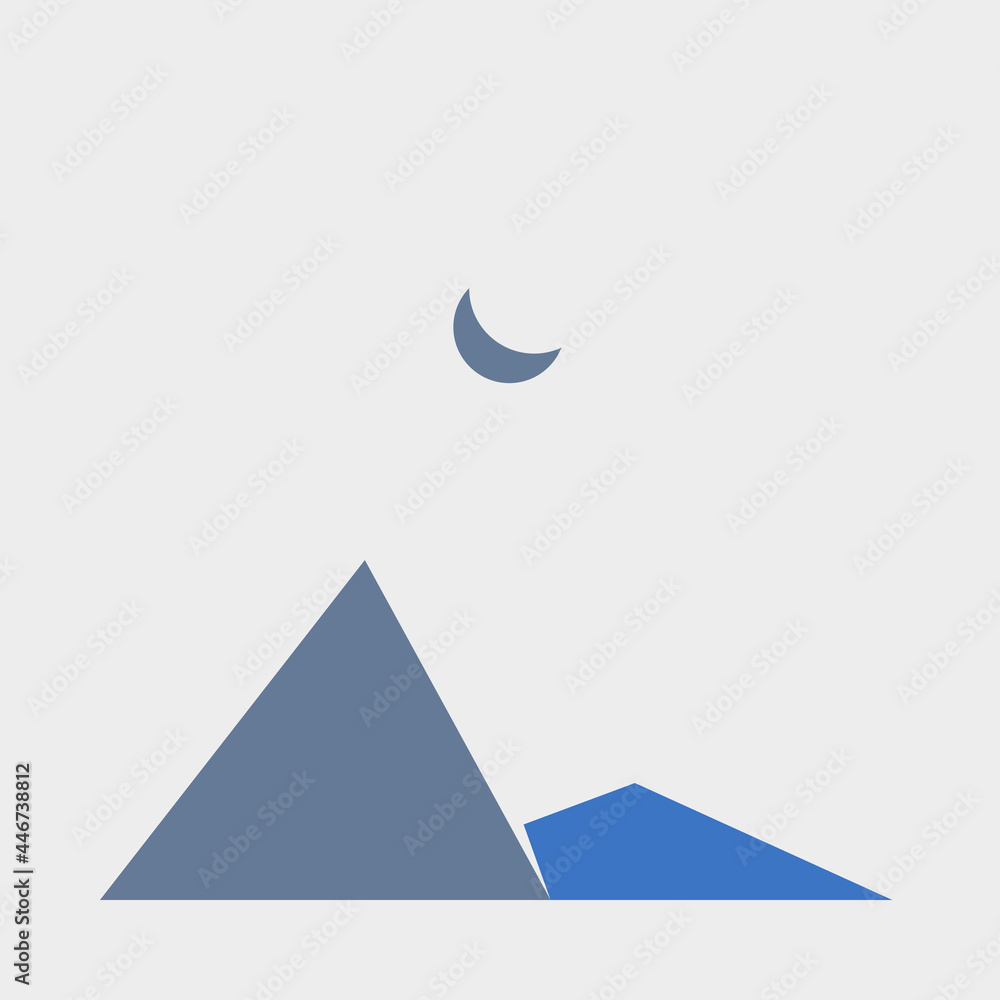 Fototapeta premium Geometric Mountains silhouette landscape art poster illustration