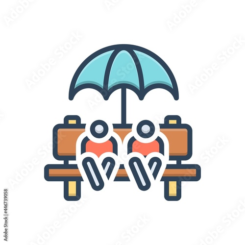 Color illustration icon for settle