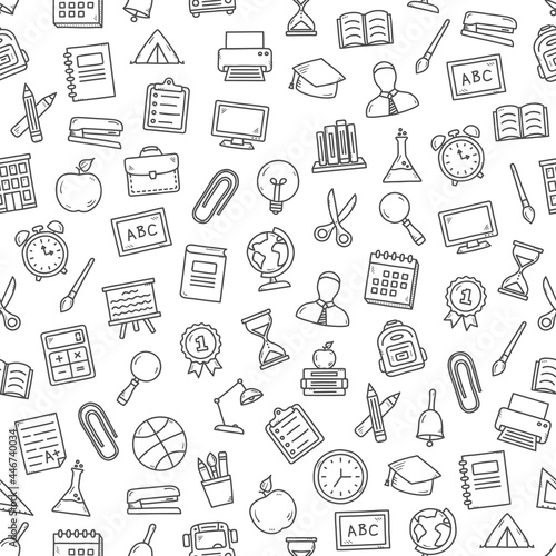 Seamless Pattern with School Icons