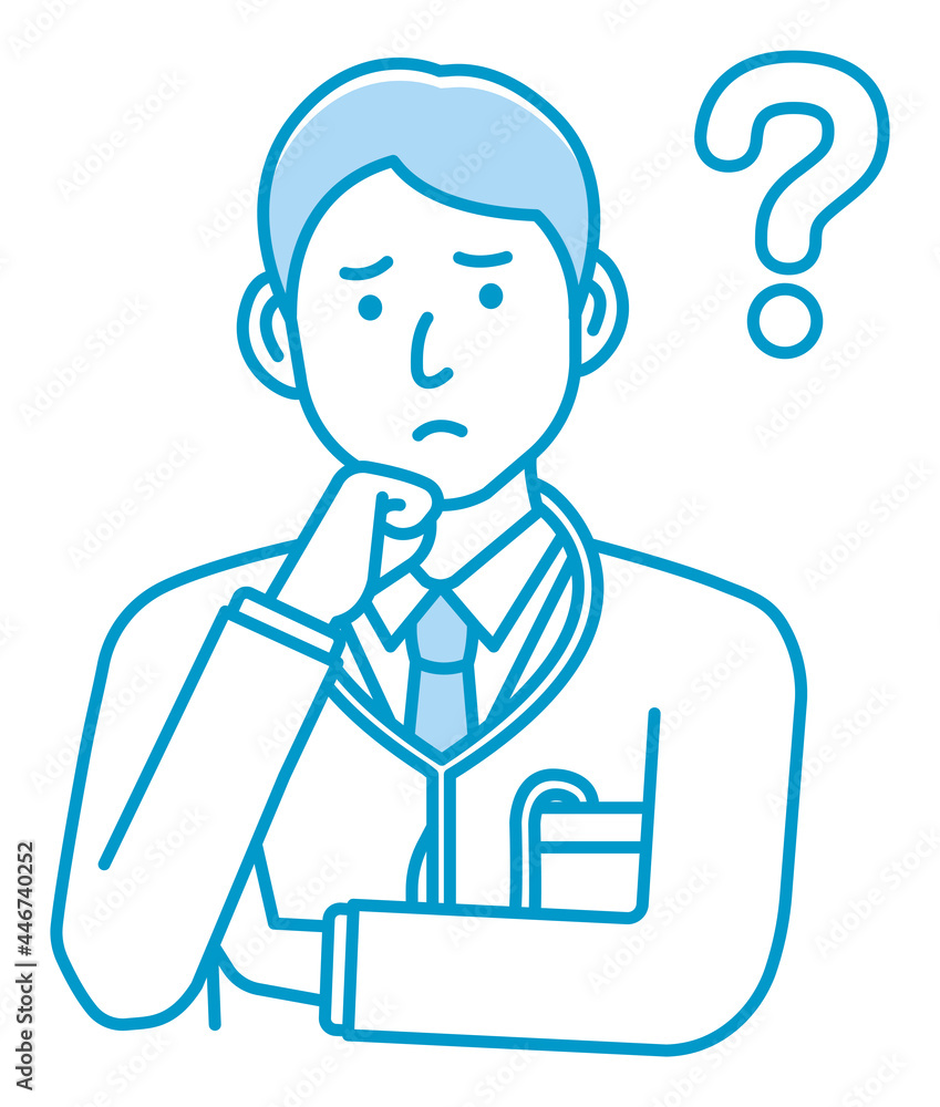 Young male doctor gesture variation illustration | thinking, question, confusion