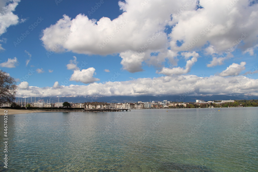 Views of the Leman lake in Geneva