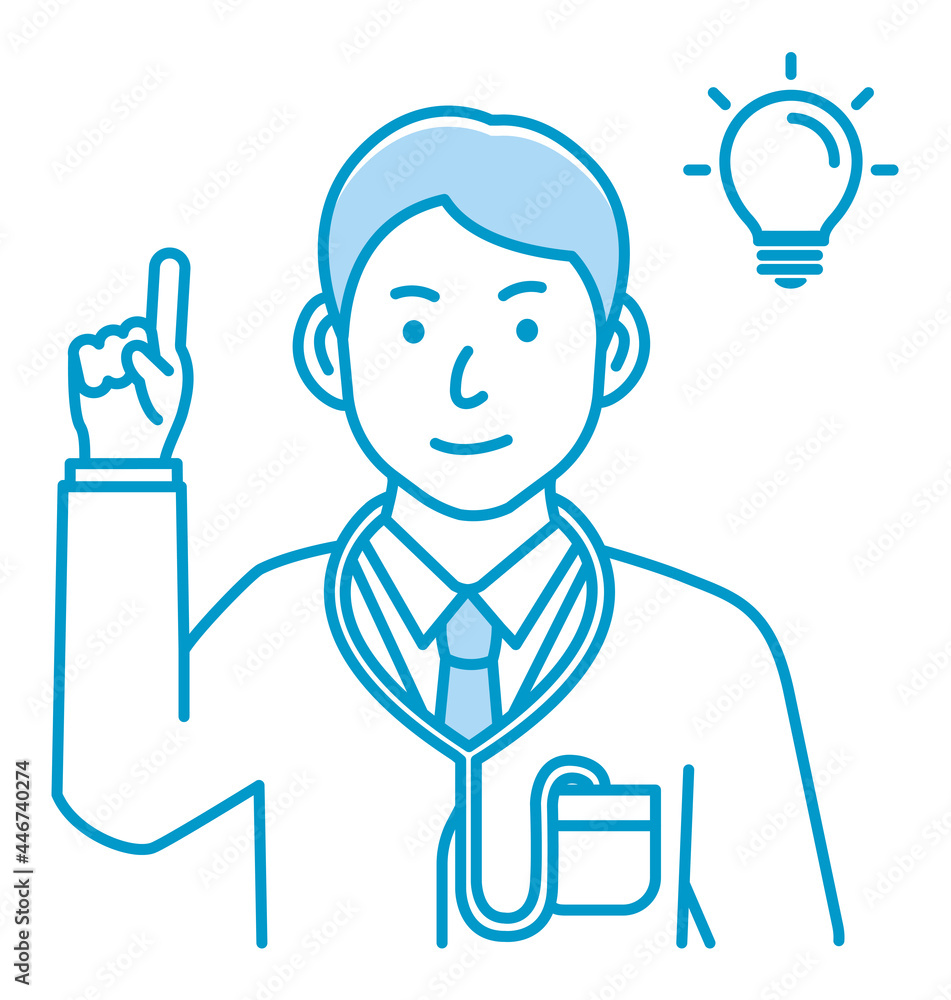 Young male doctor gesture variation illustration | inspiration, idea, solution Young male doctor gesture variation illustration | inspiration, idea, solution