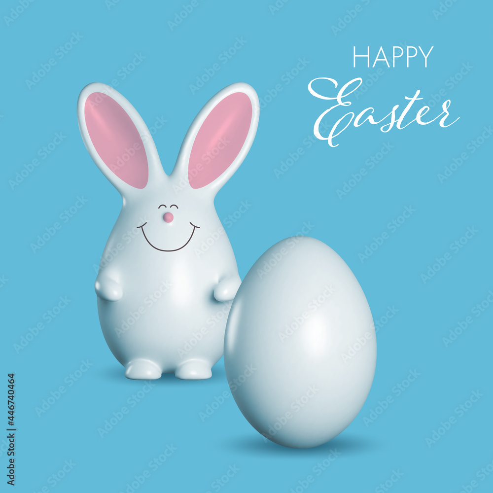 3d Easter bunny. Design element for greeting card, invitation or banner 3d Easter bunny. Design element for greeting card, invitation or banner