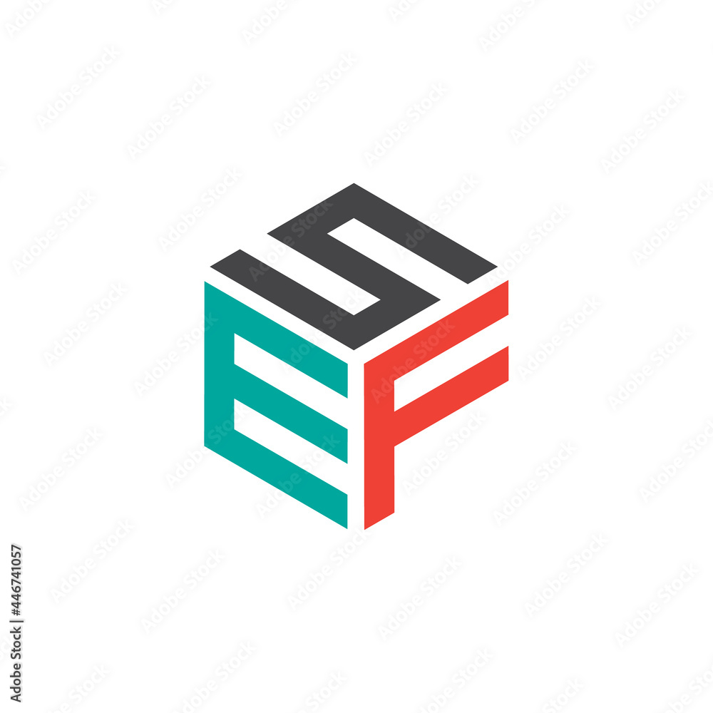 Hexagon logo with the letters SEF design Hexagon logo with the letters SEF design