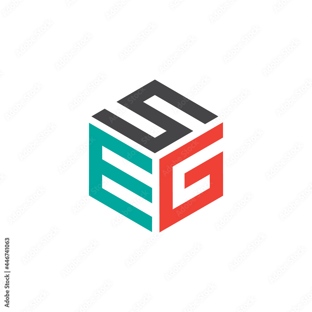 Hexagon logo with the letters SEG design Hexagon logo with the letters SEG design