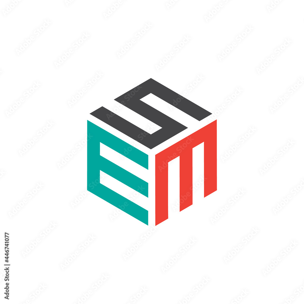 Hexagon logo with the letters SEM design Hexagon logo with the letters SEM design