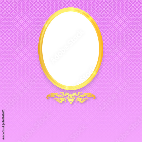 Thai pattern background with golden oval frame.