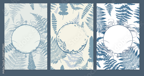 Collection of vector floral templates  for wedding invitations, set of cards