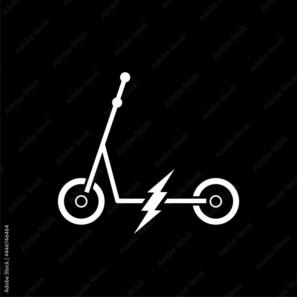 Electric scooter icon isolated on dark background Electric scooter icon isolated on dark background