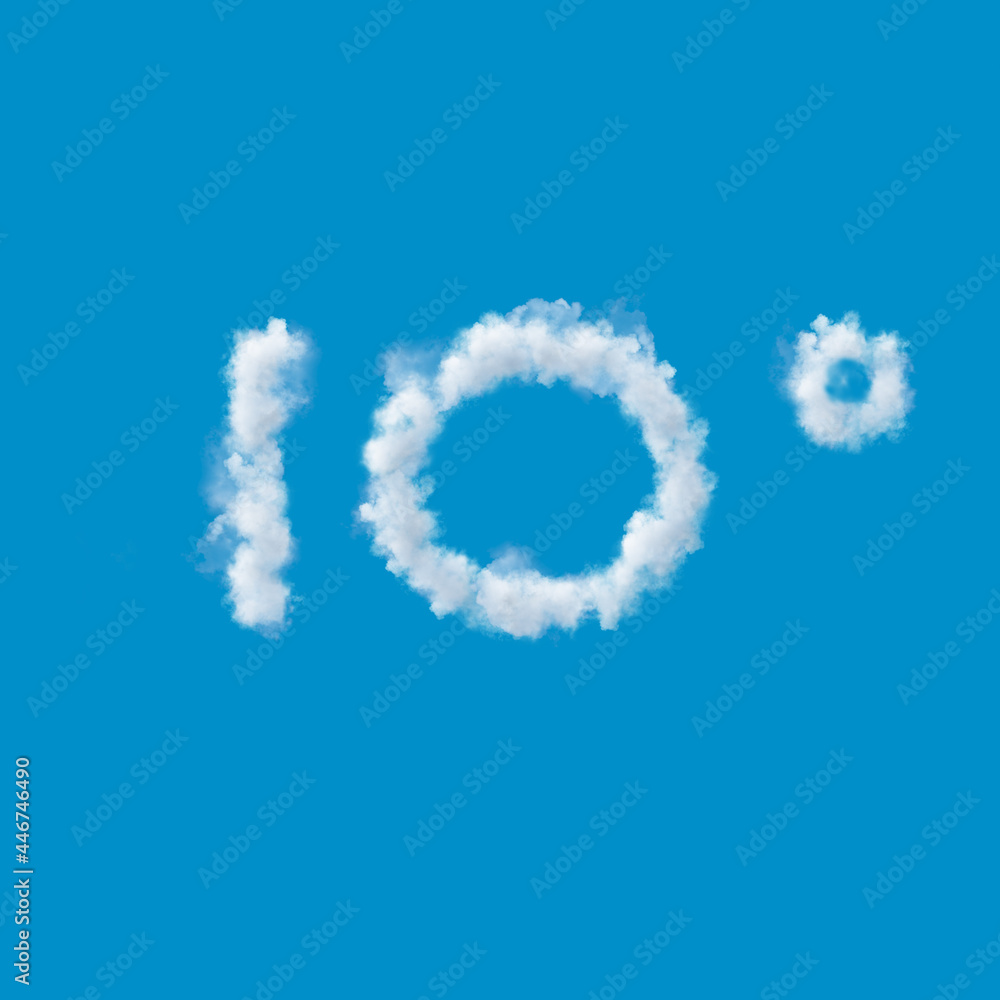 10th anniversary, numbers made of clouds in a Blue Sky, 3d illustration 10th anniversary, numbers made of clouds in a Blue Sky, 3d illustration