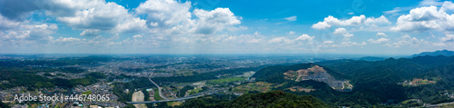 美しい日本の夏のパノラマ空撮