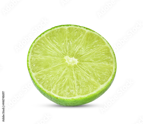 Half lime,lemon isolated on white background
