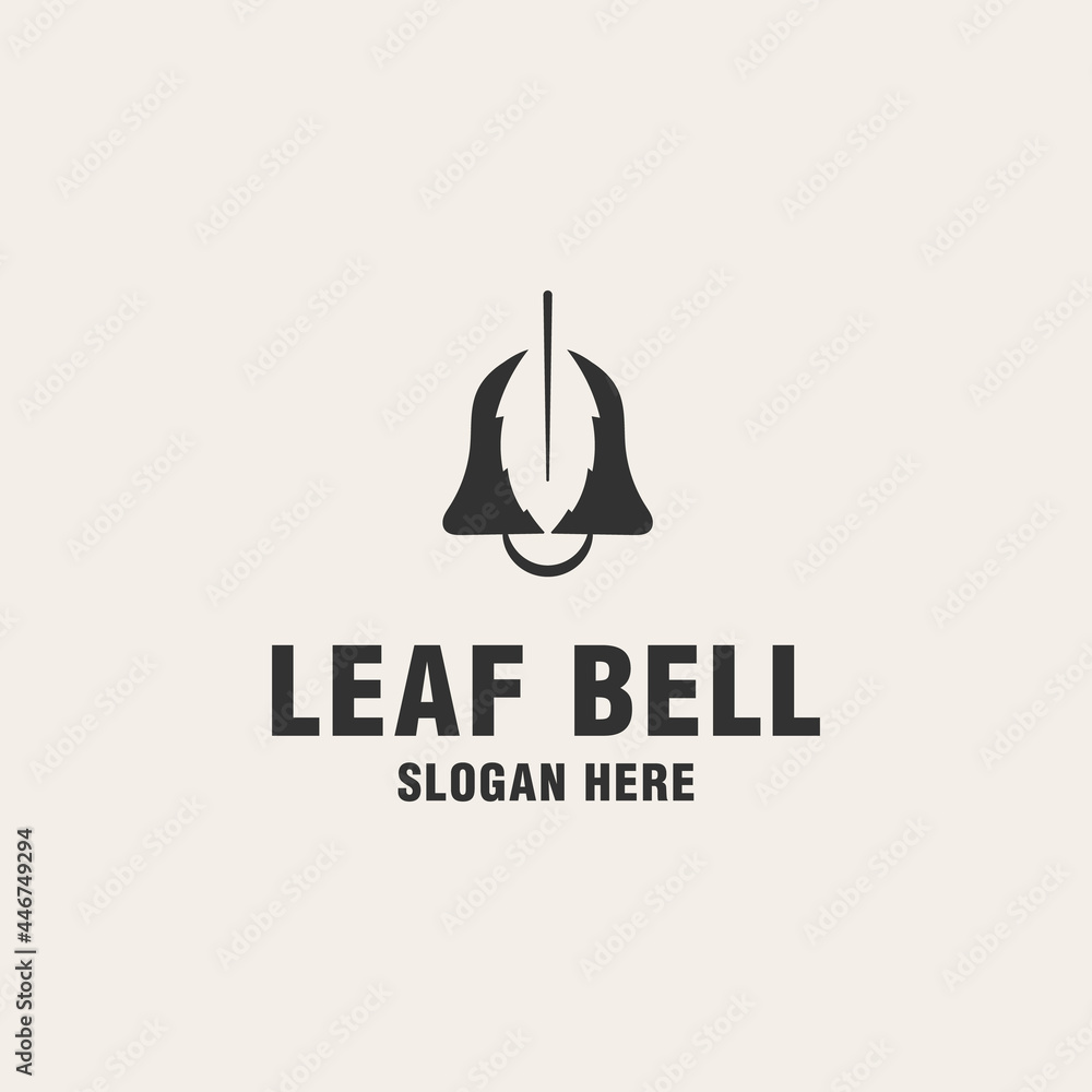 Leaf bell logo template on monogram style