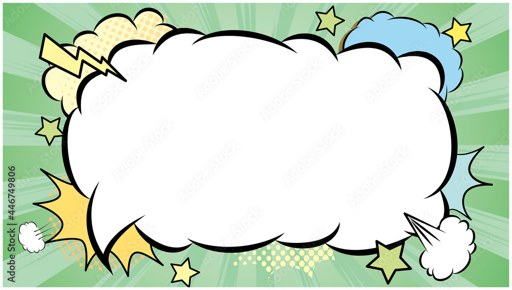 吹き出し 集中線 アメコミ風 背景 Stock Vector Adobe Stock