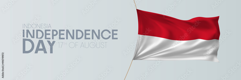 Fototapeta premium Indonesia independence day vector banner, greeting card